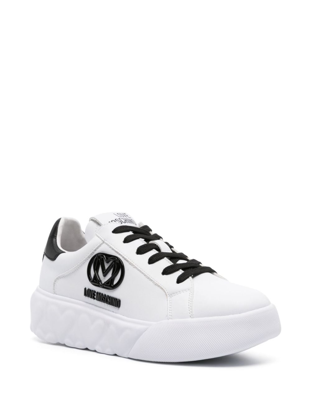 Love Moschino Sneakers met logoplakkaat - Wit