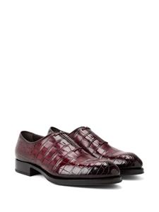 Ferragamo Oxford schoenen met krokodillenleer-effect - Rood