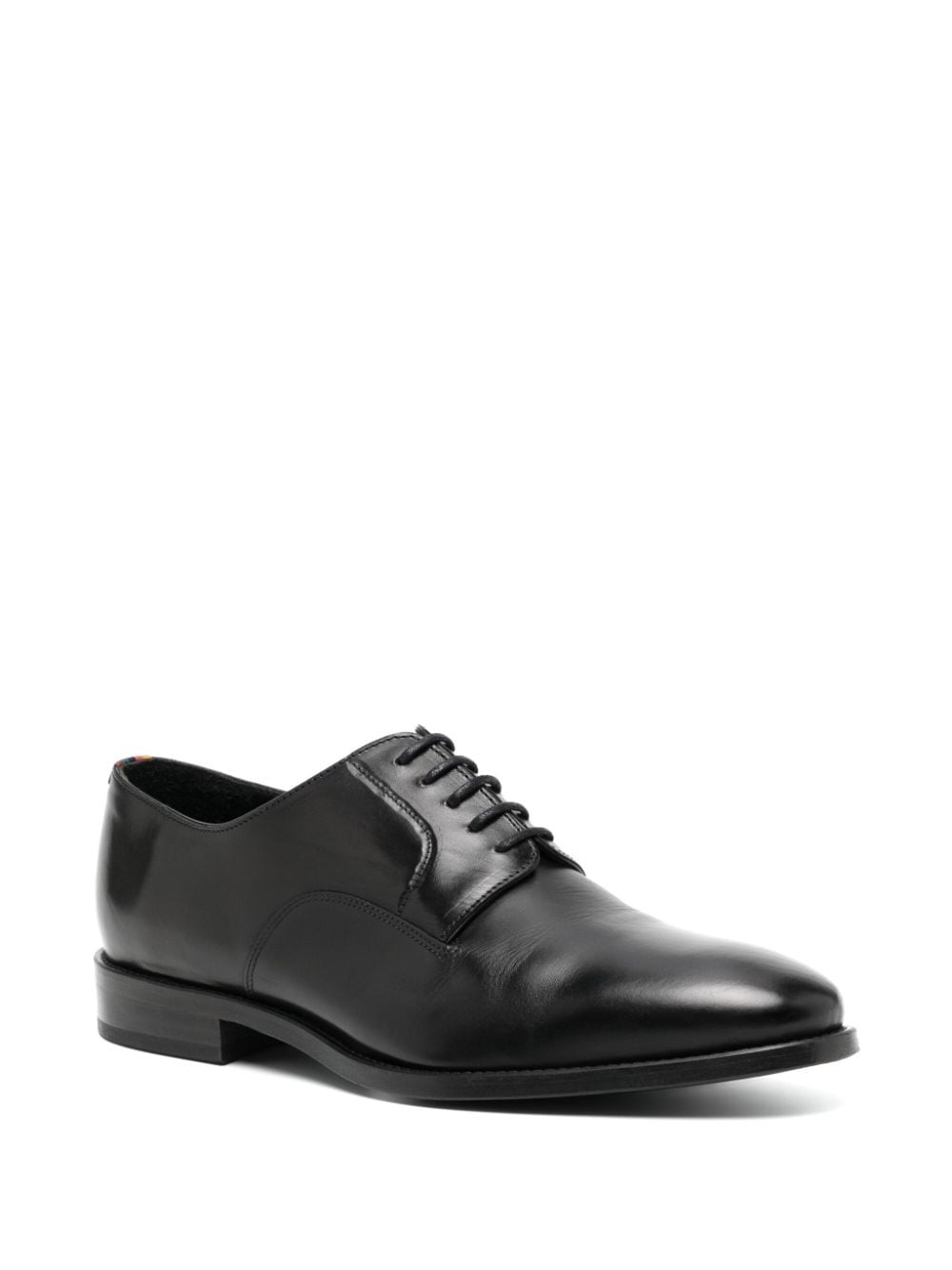 Paul Smith almond-toe leather derby shoes - Zwart