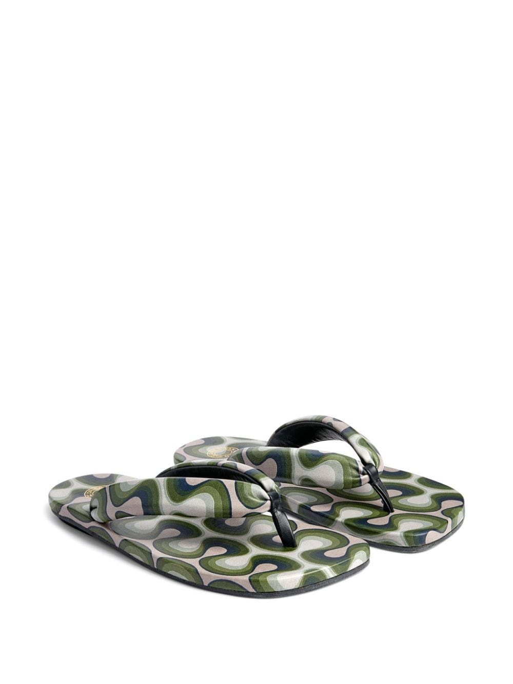 DRIES VAN NOTEN Orsula leren sandalen met abstracte print - Groen