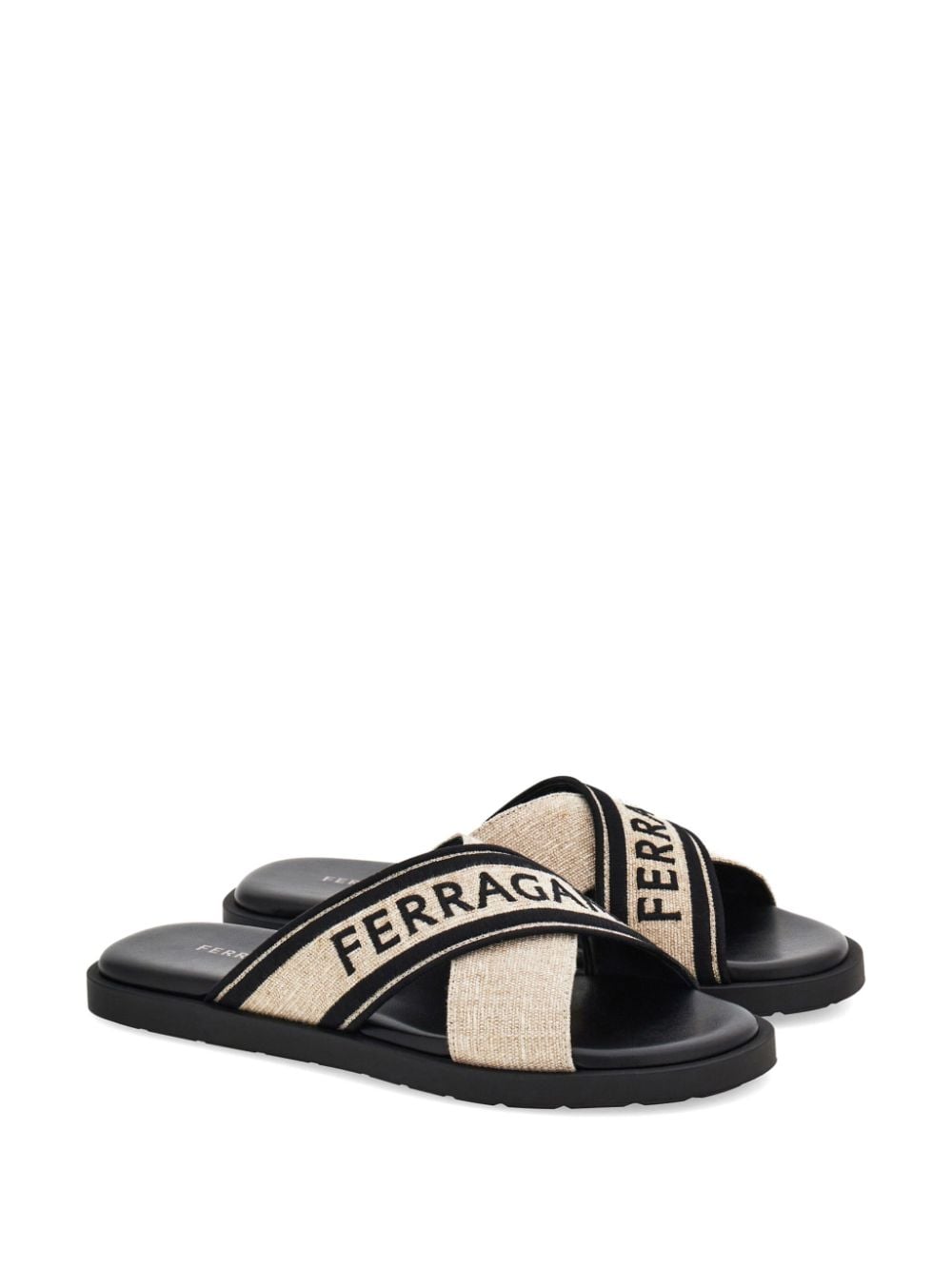 Ferragamo crossover-strap cotton sandals - Beige
