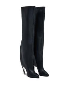 Alexander McQueen 95mm Armadillo thigh-high leather boots - Zwart