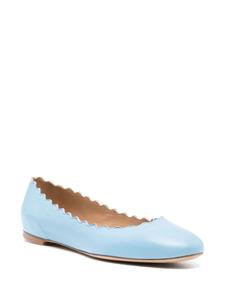 Chloé Lauren leather ballerina shoes - Blauw