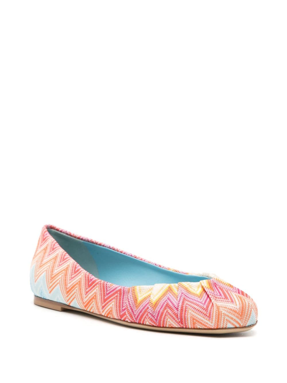 Missoni Iris Wave-knit ballerina shoes - Roze
