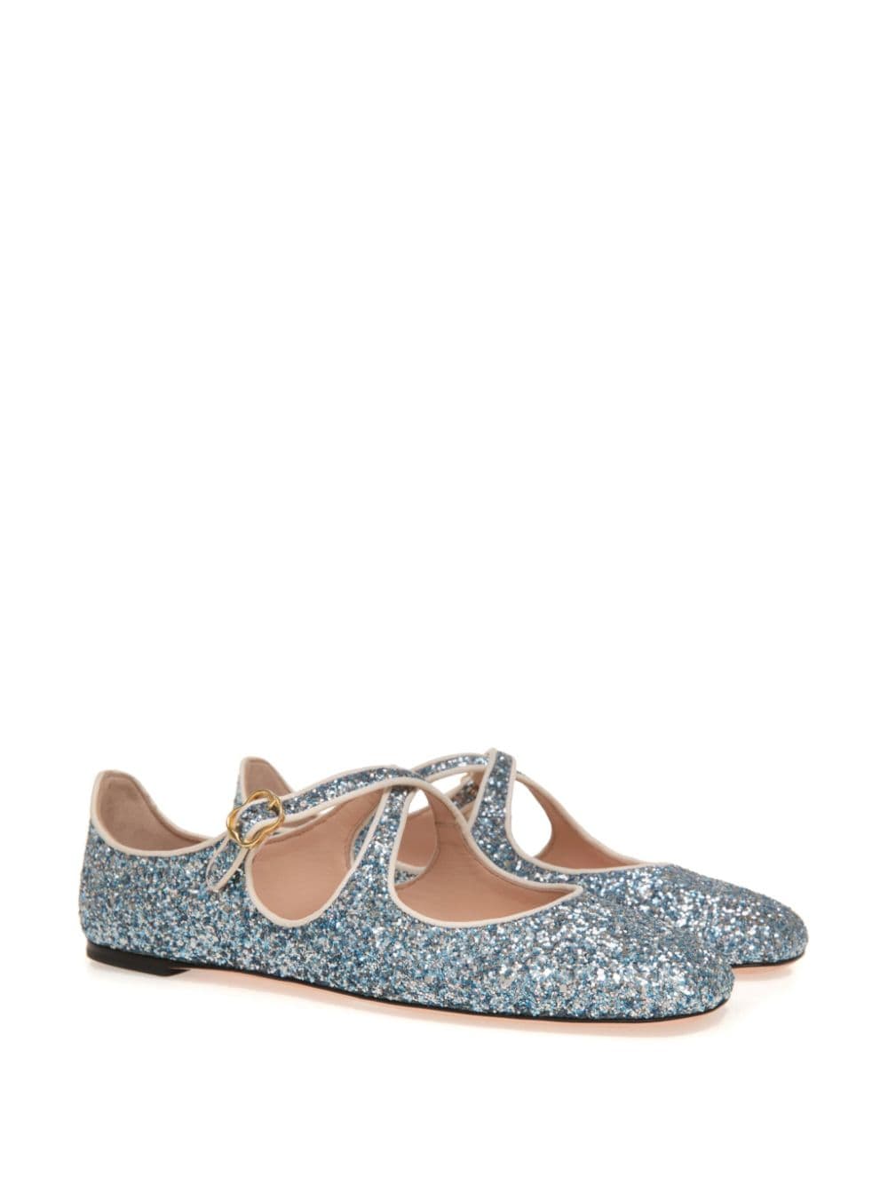 Bally glitter-embellished ballerina shoes - Blauw