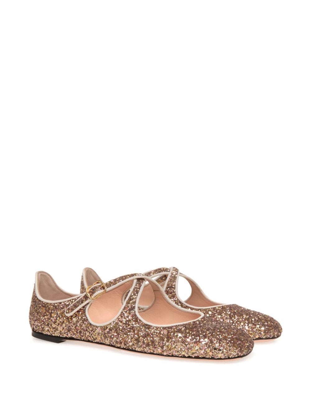 Bally glitter-embellished ballerina shoes - Goud