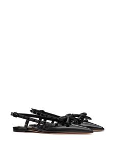 Valentino Garavani Rockstud Bow slingback ballerina shoes - Zwart
