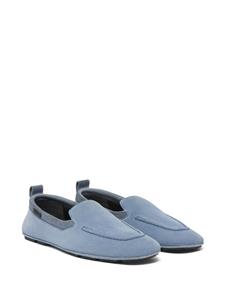 Versace Suède loafers met stiksels - Blauw