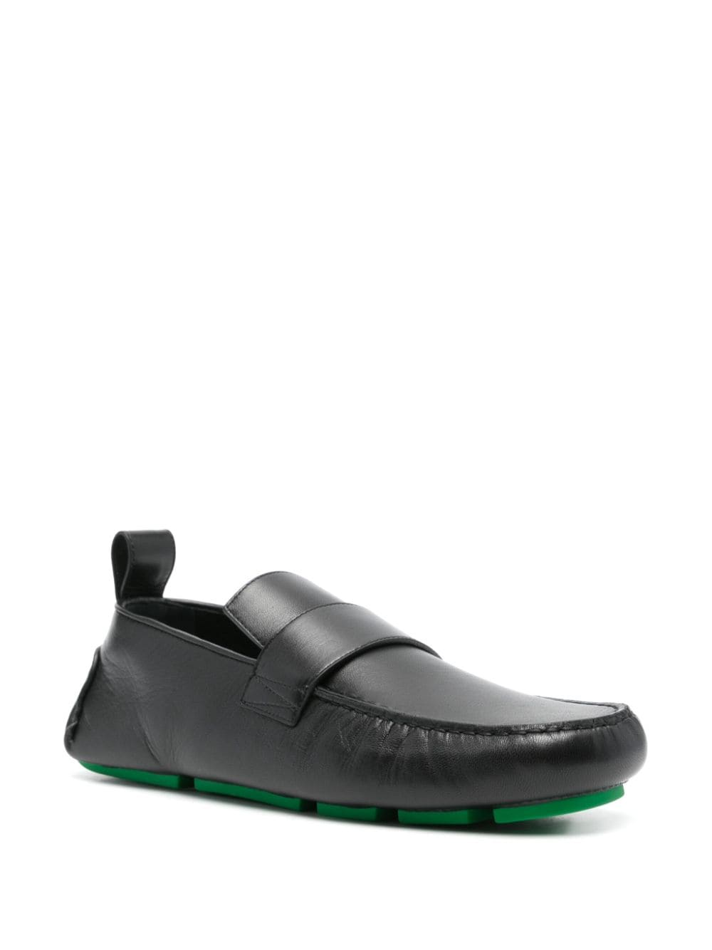 Bottega Veneta square-toe leather loafers - Zwart