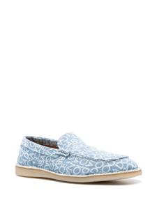 Dolce & Gabbana logo-print denim loafers - Blauw