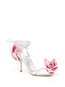 Magda Butrym 80mm rose-appliqué sandals - Zilver