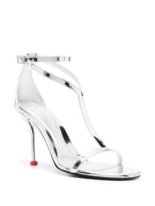 Alexander McQueen Harness 90mm mirrored sandals - Zilver