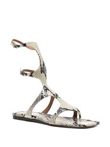 Paris Texas Uma snakeskin-effect sandals - Beige