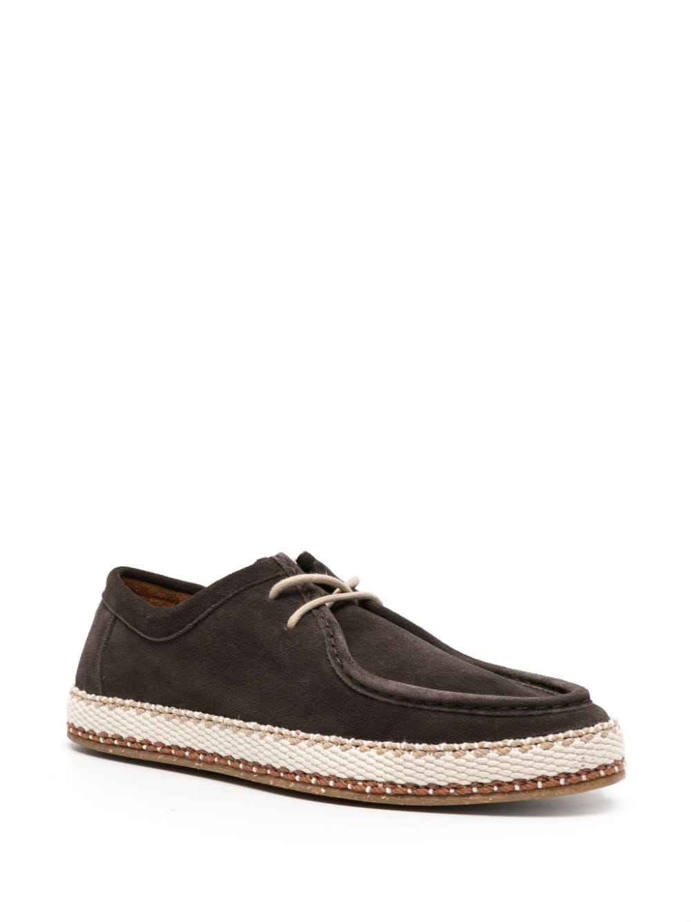 Canali woven-sole suede boat shoes - Bruin