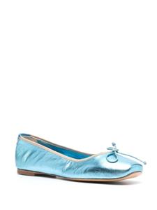 Casadei metallic leather ballerina shoes - Blauw