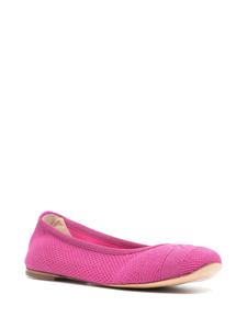 Casadei lurex-detail knitted ballerina shoes - Roze