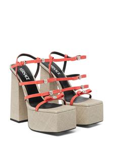 Versace Gianni Ribbon sandalen met plateauzool - Oranje