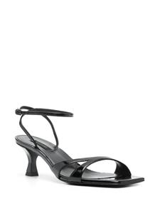 Casadei cut-out patent-leather sandals - Zwart