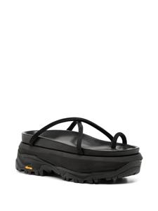 Sacai crossover-strap suede platform sandals - Zwart