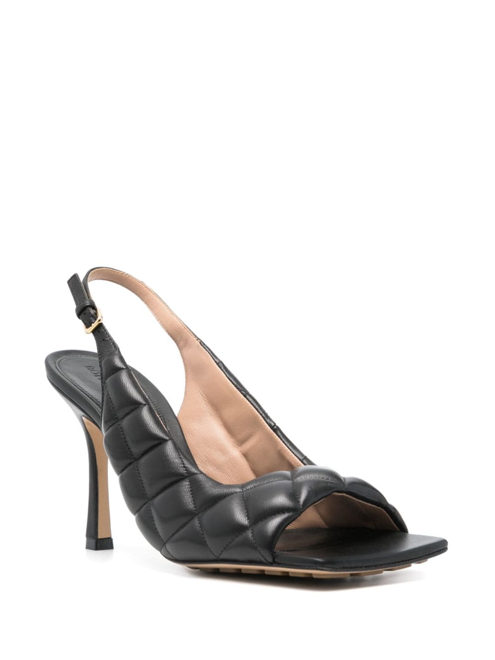 Bottega Veneta 95mm matelassé leather sandals - Zwart