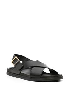 The Row buckled leather sandals - Zwart
