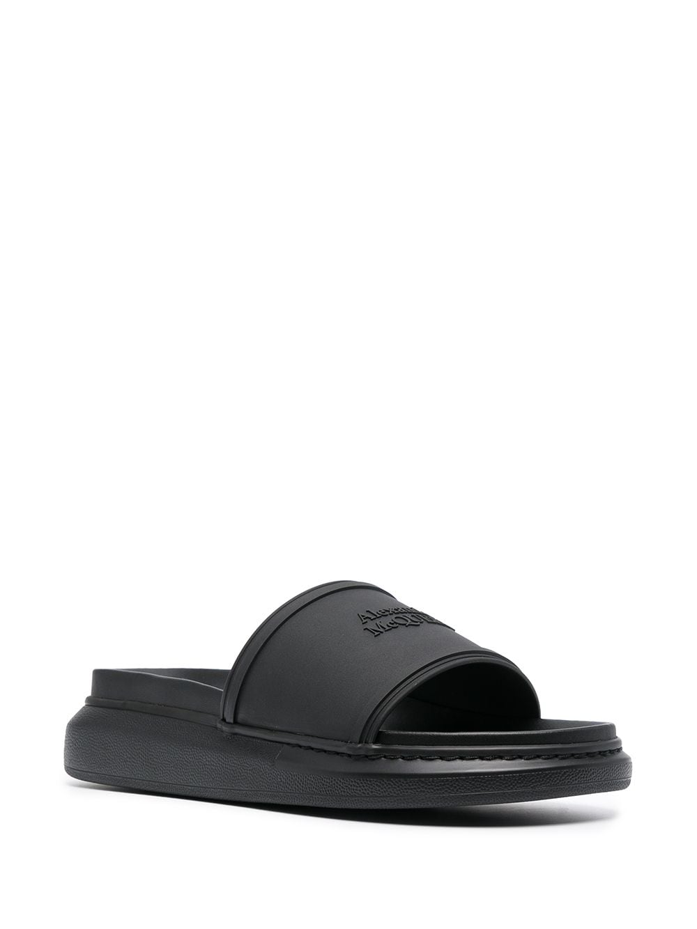 Alexander McQueen Slippers met logodetail - Zwart