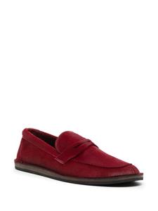 The Row penny-slot brushed loafers - Rood
