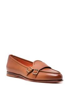 Santoni double-buckle leather loafers - Bruin