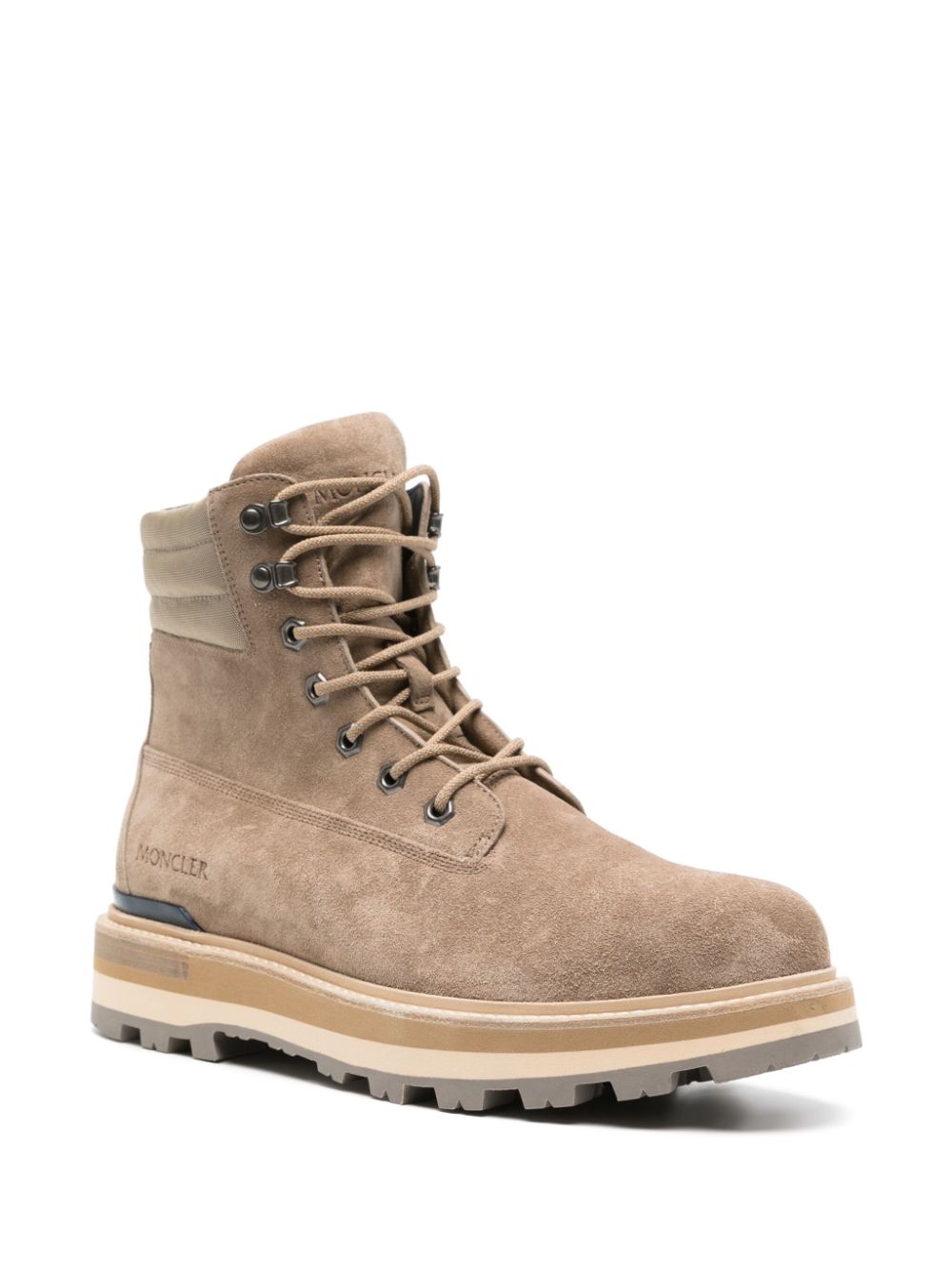 Moncler Peka suede hiking boots - Beige