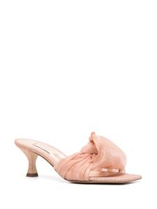 Casadei 70mm glitter knotted mules - Roze
