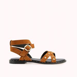 COSMOPARIS Platte sandalen in fluweelleer Helana