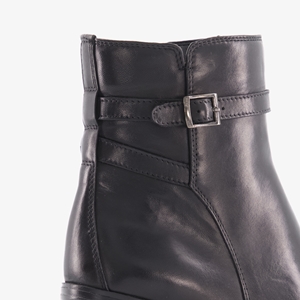 Hush Puppies leren dames enkellaarsjes zwart