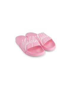 Malelions Women Signature Slides - Pink/White