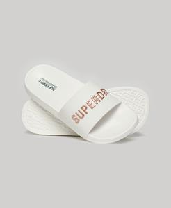 Superdry Vrouwen Vegan Badslippers met Logo Wit