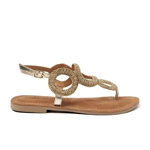 Lazamani Sandalen Dames Gita Goud Leer