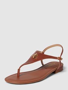 Lauren Ralph Lauren Teenslippers van leer met labelapplicatie