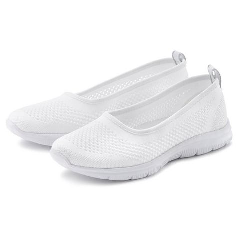 Lascana Sneaker-ballerina’s Ultralichte slipper, Slip-On-Sneaker Vrijetijdsschoen van mesh, zachte binnenzool VEGAN