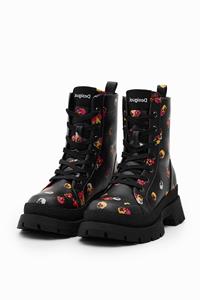 Desigual Veterlaarzen met bloemen - BLACK