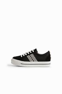 Desigual Sneaker met etnische strook - BLACK