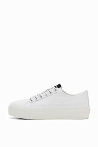 Desigual Sneakers met plateauzool en logo - WHITE