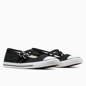 Converse Ballerina's in stof, platte hak