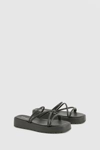 Boohoo Dikke Sandalen Met Plateauzolen, Black