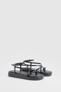 Boohoo Dikke Sandalen Met Dunne Bandjes, Black