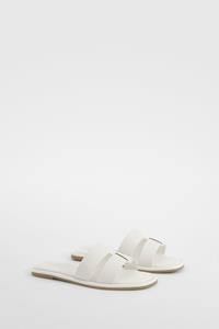 Boohoo Geweven Sandalen, White