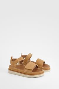 Boohoo Dikke Tweedelige Casual Sandalen, Chestnut