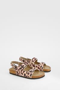 Boohoo Luipaardprint Sandalen Met Dubbele Bandjes, Leopard