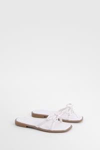 Boohoo Slippers Met Bandjes En Strik, White