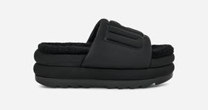 Ugg Maxi Graphic Slide voor Dames in Black  Textiel