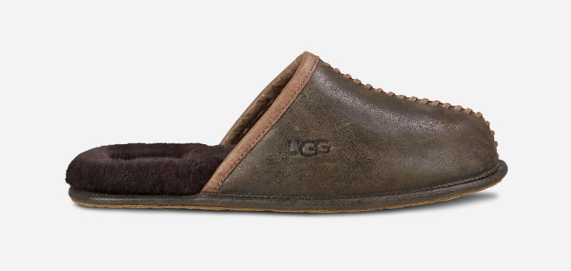 UGG Scuff Deco Suede voor heren  in Brown  Suede/Wol