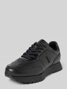 CK Calvin Klein Leren sneakers met plateauzool, model 'LOW TOP LACE UP'